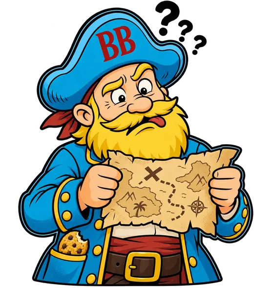 Billy Bones, il pirata, studia la sua mappa del tesoro